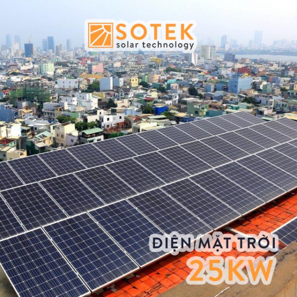 Chi phí lắp điện mặt trời mái nhà 25kw